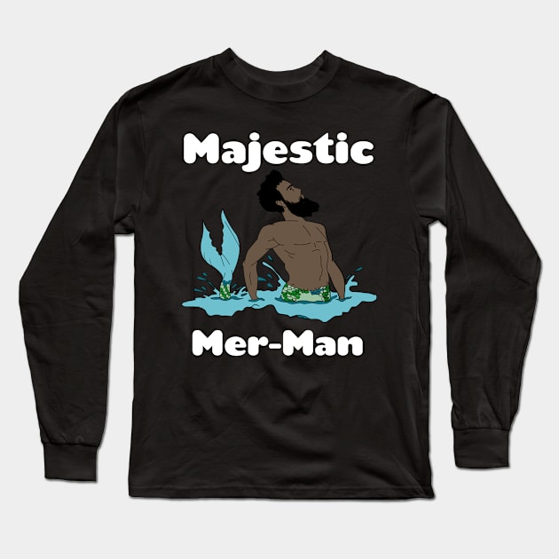 Majestic Merman Long Sleeve T-Shirt by Lin Watchorn 